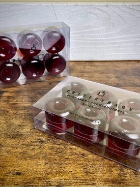 Pottery Barn Red Mini Taper Candle Holders - Set of 12